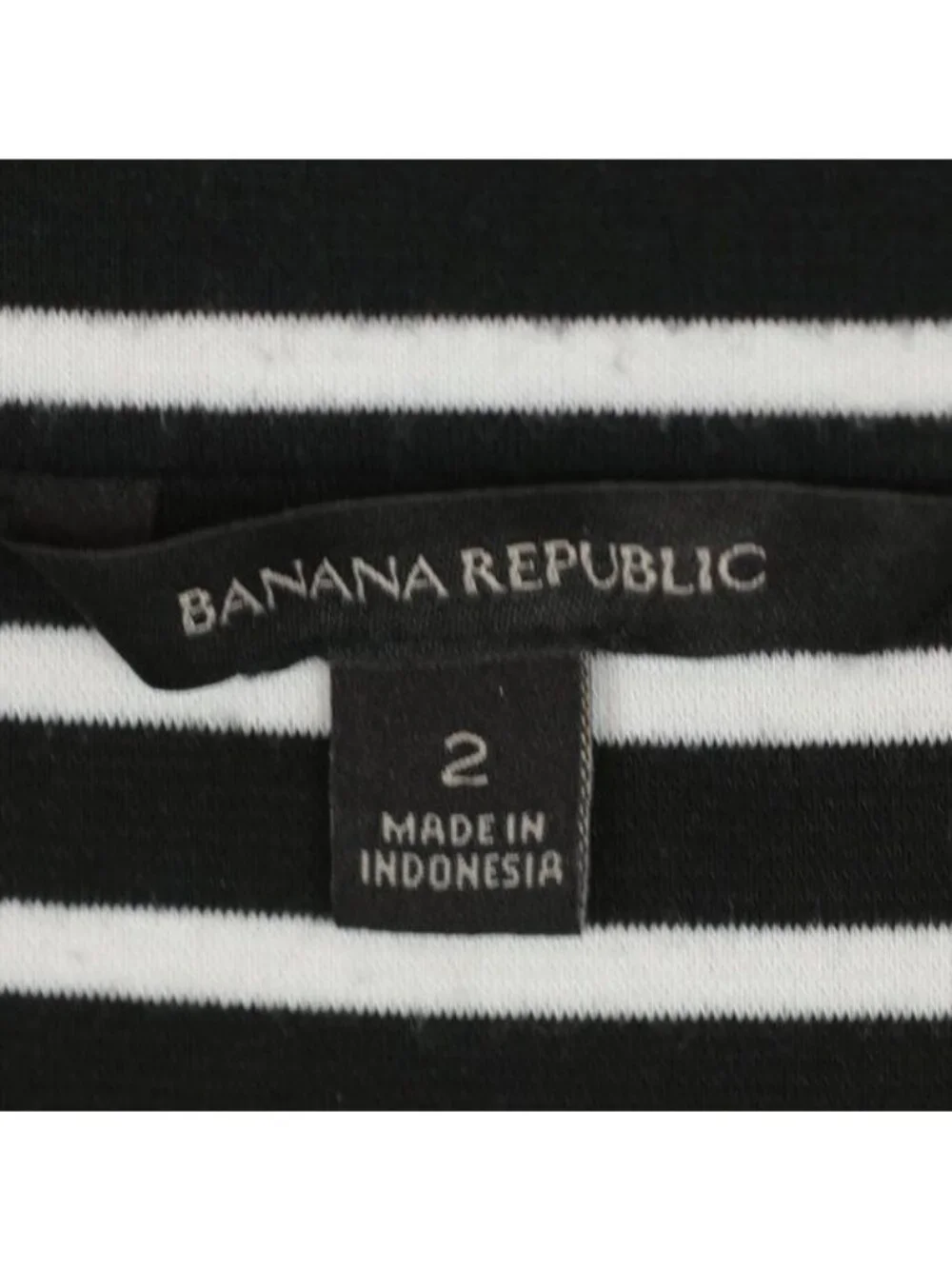Banana Republic Women's Size 2 Black White Stripe Off The Shoulder Midi Dress